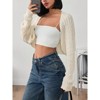 Coolmee Women's Shrug Cardigan Sweaters Open Front Crop Cardigan Ribbed Knit Long Sleeve Drop Shoulder Bolero Sweater - 4 of 4
