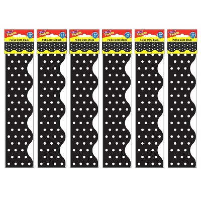 Trend Enterprises TREND Polka Dots Black Terrific Trimmers 39 Feet Per Pack 6 Packs (T-92671-6)