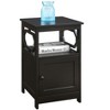 HomeStock Belmont End Table with Cabinet and Two Shelves, Octagon Side Design, Hidden Storage Space for Magazines and Electronics in Living Room - 4 of 4