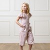 Hope & Henry Girls'  Flutter Sleeve Pintuck Jumpsuit, Kids - 2 of 4