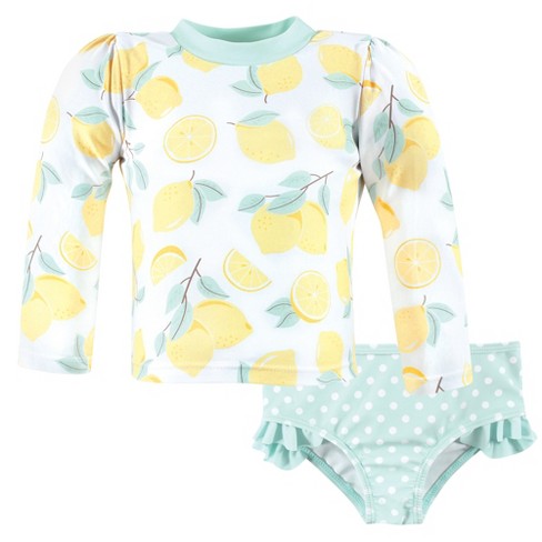Hudson Baby Girls Swim Rashguard Set, Mint Lemons, 2t : Target
