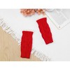 INSPIRE CHIC Women's Knit Lacework Wrist Thumb Hole Half Finger Sleeves Gloves for Christmas Windproof 1 Pair - 4 of 4
