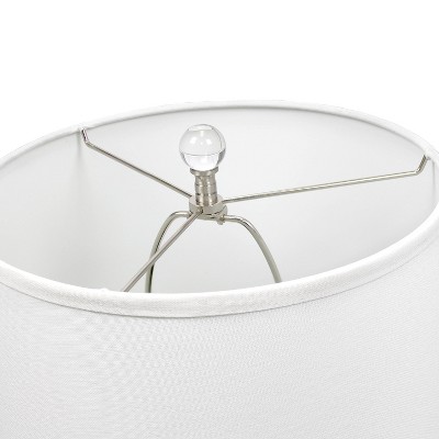 Elegant Silver Crystal Drop Floor & Table Lamp Trio Set with White Shades