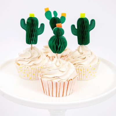 Meri Meri - Cactus Cupcake Kit - Baking Cups - 24 cupcake liners with toppers