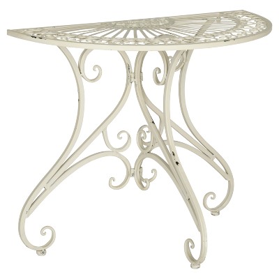 Semicircle Patio Accent Table - White - Safavieh