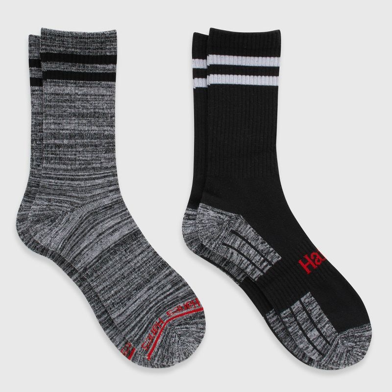 Hanes Originals Premium Men's Free Feed Striped Crew Socks 2pk - 6-12, 2 of 4