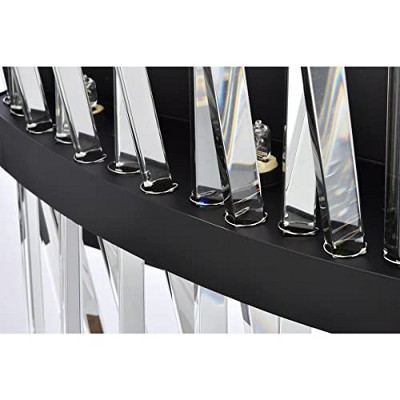 Black Crystal 24-Inch Dimmable 8-Light Bath Sconce