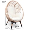 VisioGear Patio Egg Chairs with Side Table, Wicker Egg Chair with Oversized Semi-enclosed Cushion for Living Room Balcony, Beige, 37.4"*53.5"*35.5" - 3 of 4