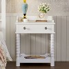 Gulches 24 Inch High White Nightstand with 1 Drawer, 1 Open Shelf and Turned Legs - 2 of 4