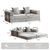 Chenille Floor Sofa Bed with Pillow and Armrests, Convertible Futon Couch for Small Spaces, Foldable Sofa Sleeper for Living Room or Bedroom-Koiai - 3 of 4