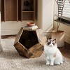 LAOTIES 25" Modern Cat House Side Table,Multi-Functional Litter Box Enclosure And Pet Bed,Sturdy MDF Cat Cabinet In Cement - 3 of 4