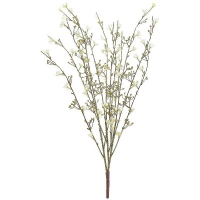 Northlight 32" Brown and Gold Glittered Blossom Bush Artificial Christmas Spray