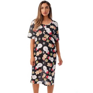 Just Love Short Sleeve Nightgown Sleep Dress for Women 4360-10018-GRY-1X - 1 of 3