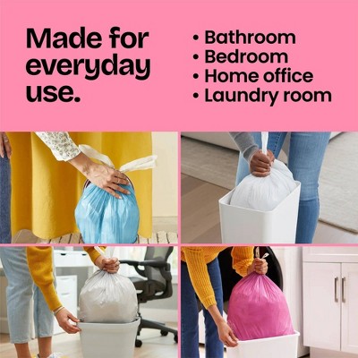 Glad DrawString Trash Bags - Cherry Blossom - 8gal - 26ct: Tear-Resistant, Odor Control