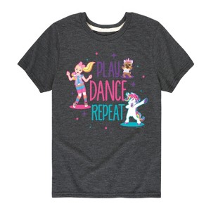 JoJo Siwa Play Dance Repeat Short Sleeve Graphic T-Shirt - Heather Charcoal - 5T - 1 of 3