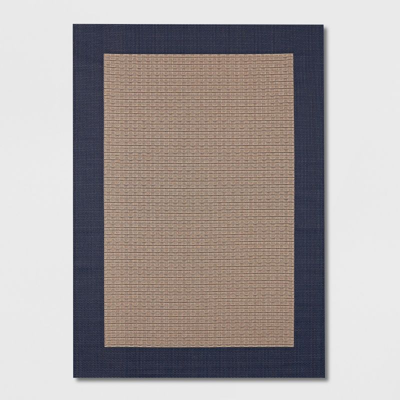 5&#39;3&#34;x7&#39; Frame Outdoor Rug Navy - Threshold&#8482;, 1 of 4
