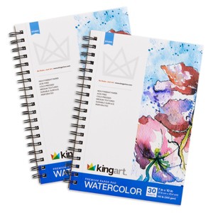 KINGART Watercolor Paper 7x10 30 Sheets 2-Pack - 1 of 3
