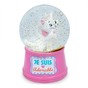 Silver Buffalo Disney Aristocats Marie "Je Suis Adorable" Light-Up Snow Globe | 6 Inches Tall - 1 of 4