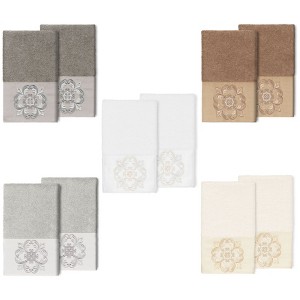 Linum Home Textiles 100% Turkish Cotton ALYSSA Embellished Towel Set - 1 of 3