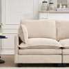 Velvet 2-Seater Modular Sofa with Deep Seat & 2 Lumbar Pillows - 2 of 4