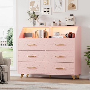 6 Drawer Dresser with LED Lights & Charging Station - 1 of 4
