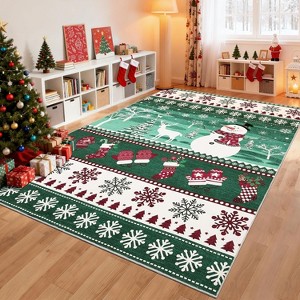 Chrismas Runner Rug 2x6 Stain Resistant Kitchen Rug Non Slip Bath Rugs Xmas Area Rug - 1 of 4