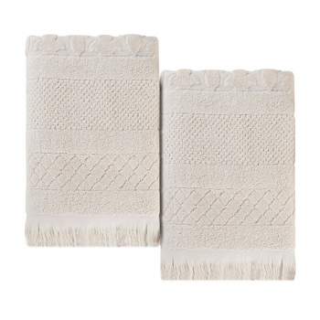Cotton Geometric Jacquard Plush Soft Absorbent Bath Sheet Set of 2 by Blue Nile Mills