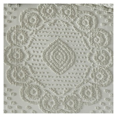 Sage Cotton Queen Bedspread with Textured Accents