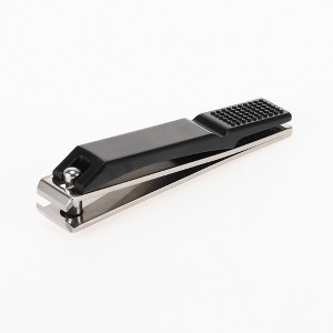 Unique Bargains Large Flat Mouth Nail Clippers Black Silver Tone 1 Pc - 1 of 4