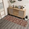 Modern Plaid Living Room Area Rug, Machine Washable Floor Carpet, Non-Slip Checkered Soft Rug, Low-Pile Non-Shedding Accent Rug, Indoor Foldable Rug - 2 of 4