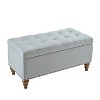 PAGED Upholstered Storage Ottoman Bench Elegant Style Foot Stool with Hidden Support Hinges and Rivets Trim for Family Room - 2 of 4