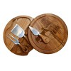 Toscana Ratatouille Acacia Brie Cheese Cutting Charcuterie Board and Tools Set - 2 of 4