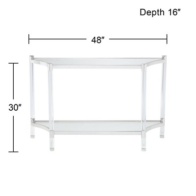 Erica Modern Clear Acrylic Rectangular Console Table with Shelf