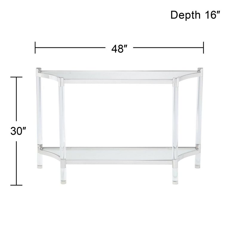 55 Downing Street Erica Modern Acrylic Rectangular Console Table 48" x 16" with Shelf Clear Thin Legs for Living Room Bedroom Bedside Entryway House, 4 of 10