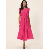 Seta T Women's Casual Ruffle Sleeveless Crewneck Pleated Flowy Belted Midi Sundresses - 2 of 4