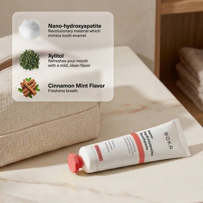 Boka Cinna Mint Mini Toothpaste - 1.3oz: Gel Formula, Nanohydroxyapatite, Trial Size