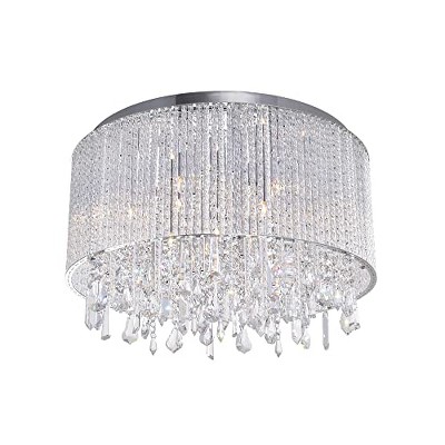 CWI Lighting Benson 6 Light Drum Shade Flush Mount With Chrome Finish