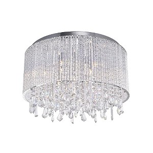 CWI Lighting Benson 6 Light Drum Shade Flush Mount With Chrome Finish - 1 of 4