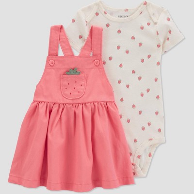 Image of Carter's Just One You® Baby Girls' Strawberry Undershirt & Skirtall Set - Pink 6M