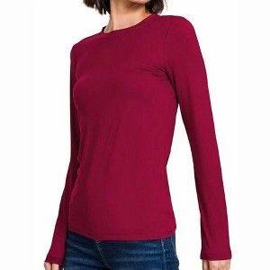 Women's Back To Basic Round Neck Long Sleeve - ZENANA - 1 of 1