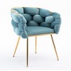 28.7" Velvet Modern Single Accent Chair with Gold Metal Legs and Cotton Cushion - 2 of 4