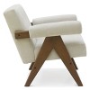 Mo Set Of 2 Accent Chair With Arms,22.5" Wide Lounge Armrest  Accent Chair,Upholstered Seat and Back With V Shape Wood Legs-Maison Boucle - 4 of 4