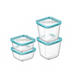 Bormioli Rocco Frigoverre Future Glass Kitchen Storage Containers, Set of 4 - 25.25 oz & 14.25 oz Food Jars with Lids - Airtight Glass Containers - 1 of 4