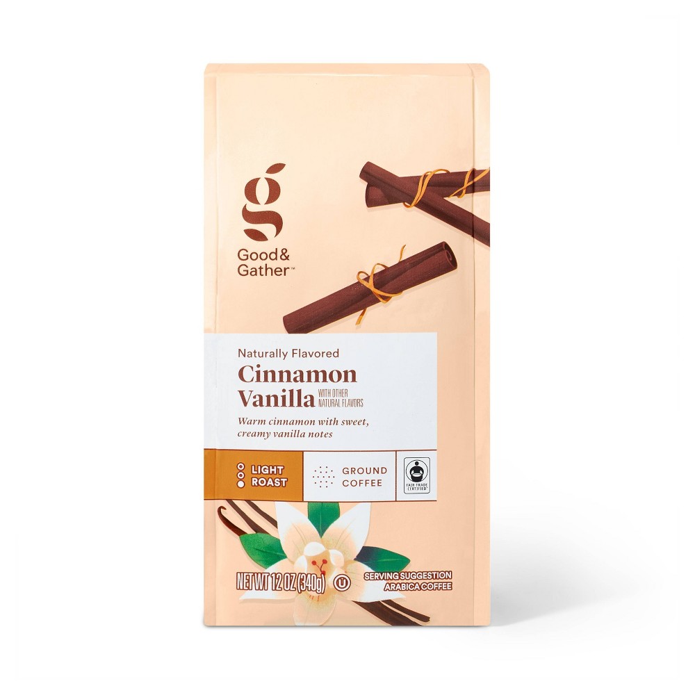 Photos - Coffee Naturally Flavored Cinnamon Vanilla Light Roast Ground  - 12oz - Goo