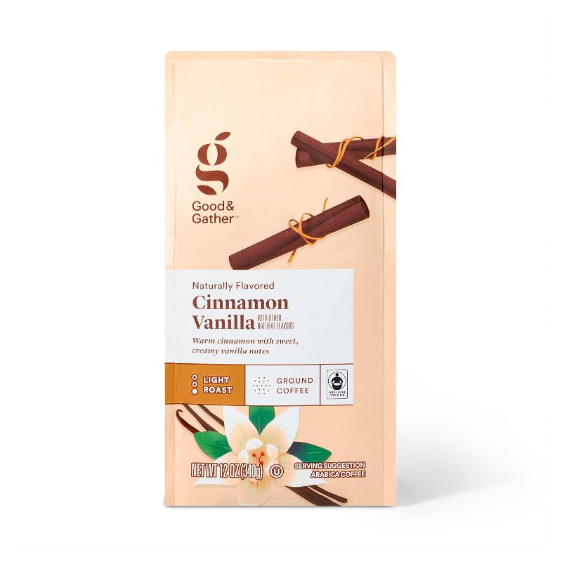 Naturally Flavored Cinnamon Vanilla Light Roast Ground Coffee - 12oz - Good &#38; Gather&#8482;, 1 of 6
