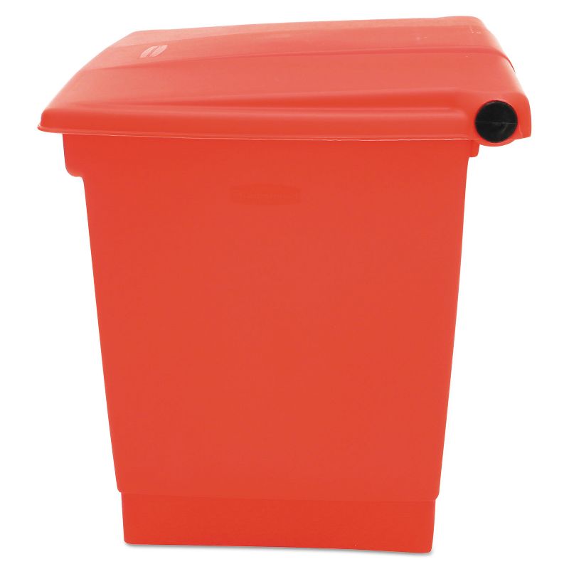 Rubbermaid Commercial Indoor Utility Step-On Waste Container Square Plastic 8gal Red 6143RED, 2 of 4
