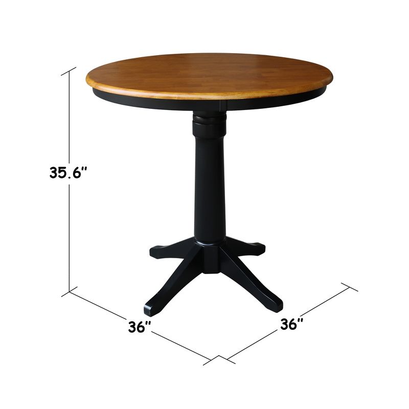 36" Mark Round Top Pedestal Table Black/Cherry - International Concepts, 4 of 6