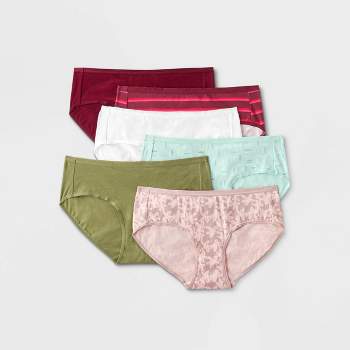 NWT Auden Women's Ribbed Cotton Hipster Panties XL Burgundy Mist