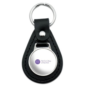 City College of New York Beavers Logo Black Leather Keychain - 1 of 4