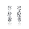 Guili Luxe Links Modern Chain Link C-Hoop Earrings in Sterling Silver and 14K Gold Plated for Effortless Elegance and Everyday Glam - 2 of 2